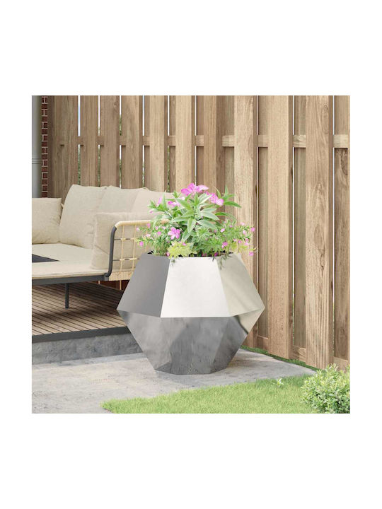 vidaXL Ghiveci Metal Silver 75x75x60cm.