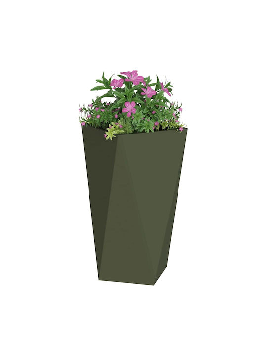 vidaXL Set 2 Ghivece Metalice Măslin Verde 40x75 cm