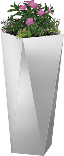 vidaXL Pot Metallic Silver 30x30x75cm.