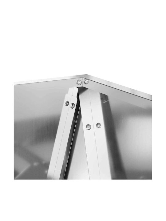 vidaXL Саксия Метал Silver 50x50x75см.