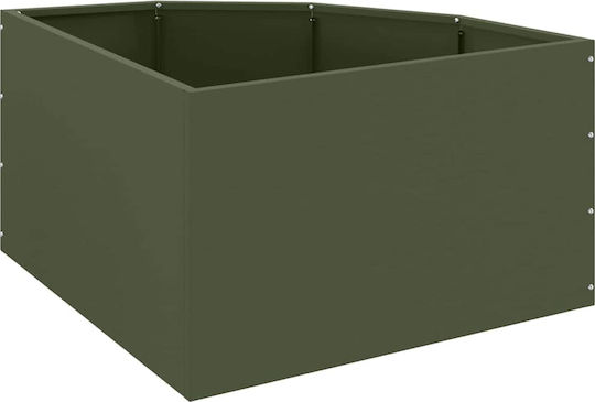 vidaXL Γλάστρα Μεταλλική Λαδί, Πράσινο 60x60x35εκ.