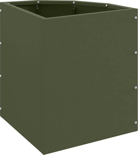 vidaXL Γλάστρα Μεταλλική Λαδί, Πράσινο 30x30x35εκ.