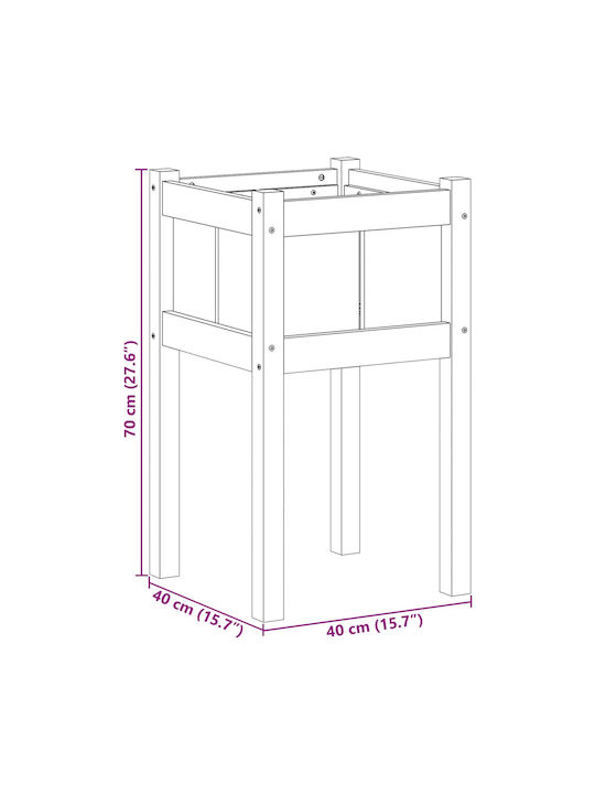 vidaXL Саксия Дърво 40x40x70см.