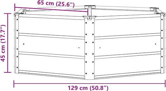 vidaXL Planter Box Metal Pastel Green 129x129x45cm.