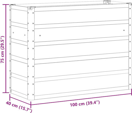 vidaXL Topf Metallisch Ivory 100x40x75cm.