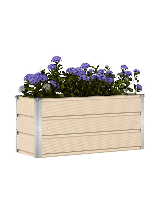 vidaXL Pot Metallic Ivory 100x40x45cm.