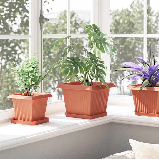 vidaXL Set 6 Pots Plastic Light Terracotta vidaXL Set 6 Pots Plastic Light Terracotta
