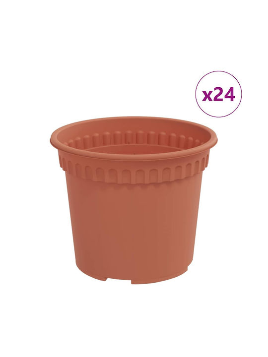 vidaXL Set 24 Kunststoff Blumentöpfe Terrakotta 12,5x10cm