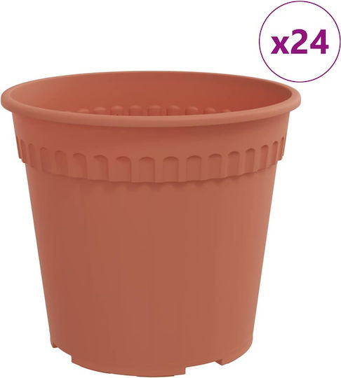 vidaXL Set 24 Pots Plastic Light Terracotta vidaXL Set 24 Pots Plastic Light Terracotta