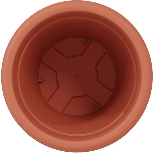 vidaXL Set 6 Ghivece De Flori Din Plastic Cărămiziu 26x21.5cm
