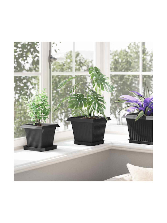 vidaXL Set 6 Ghivece Plastice Negru