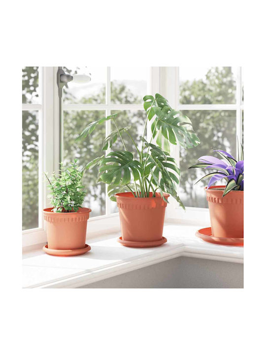vidaXL Комплект 6 Саксии Пластмасови Light Terracotta