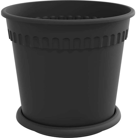 vidaXL Set of 6 Plastic Flower Pots Black 19x16cm