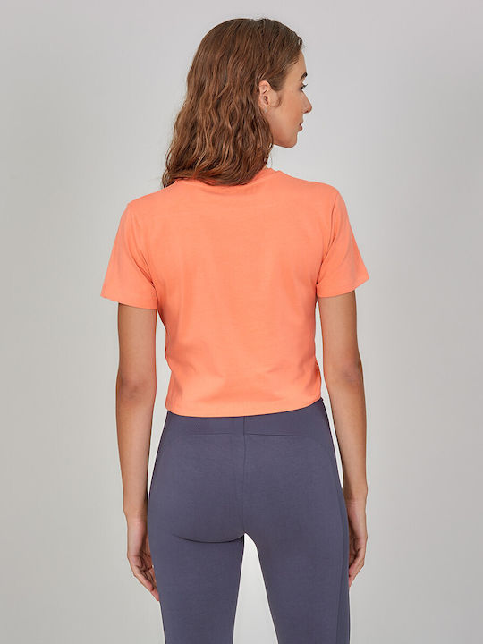 Lucia Γυναικείο Crop T-shirt Πορτοκαλι