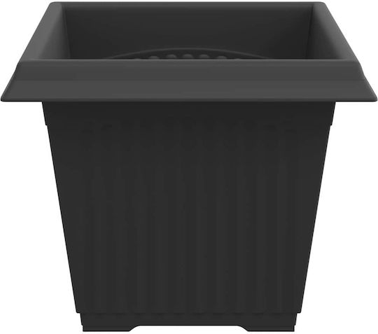 vidaXL Set of 6 Plastic Black Flower Pots 33x26cm