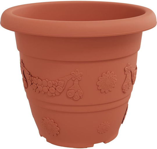 vidaXL Set 6 Kunststoff-Blumentöpfe Terrakotta 39x32cm