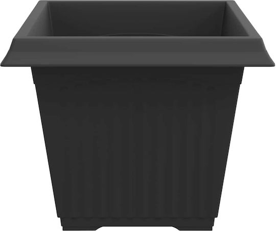 vidaXL Set of 6 Plastic Flower Pots Black 43x33.5cm