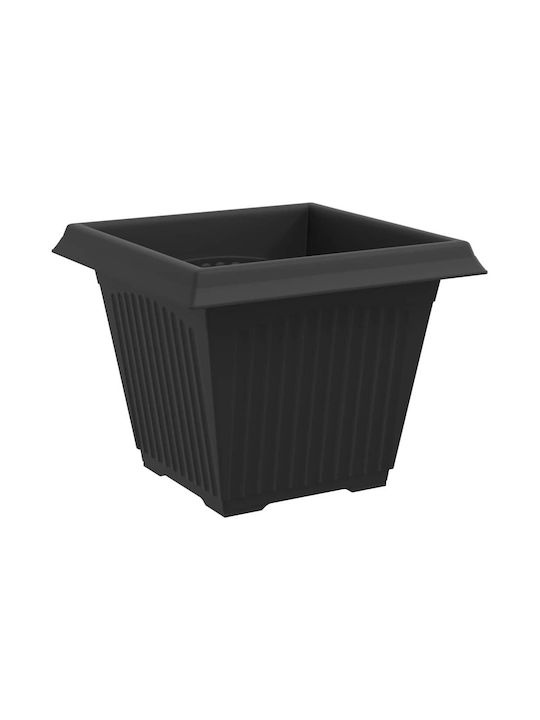 vidaXL Set of 6 Black Plastic Flower Pots