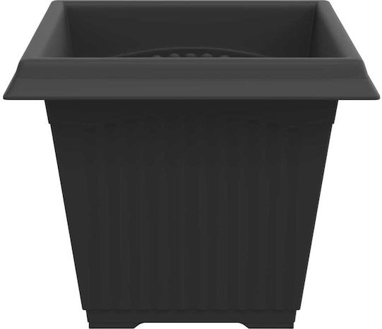 vidaXL Set of 6 Plastic Flower Pots Black 38x30cm