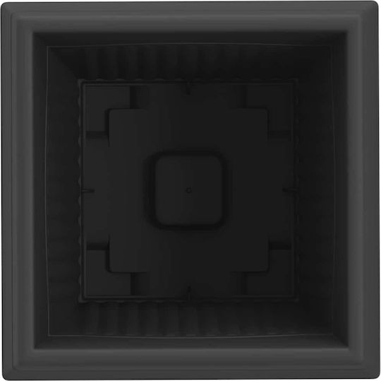 vidaXL Set of 6 Plastic Flower Pots Black 38x30cm