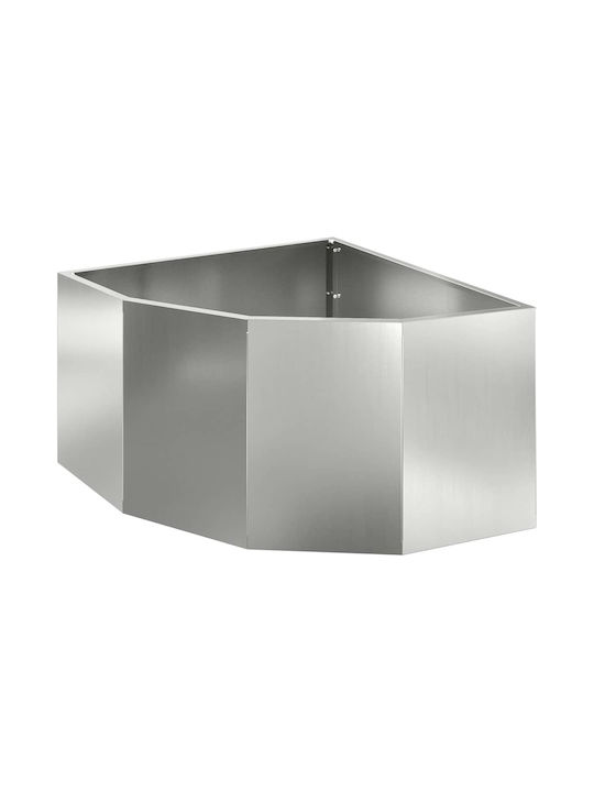 vidaXL Ghiveci Metal Silver 60x60x35cm.