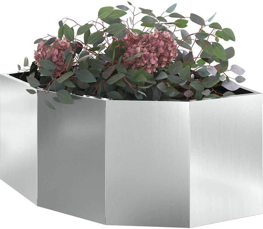 vidaXL Pot Metallic Silver 60x60x35cm.
