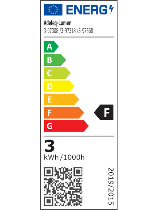 Adeleq Επιτοίχια Εξωτερική Πλαφονιέρα LED IP65 3W με Ρυθμιζόμενο Λευκό Φως