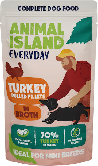 Animal Island Υγρή Τροφή Σκύλων με Γαλοπούλα 10x150gr