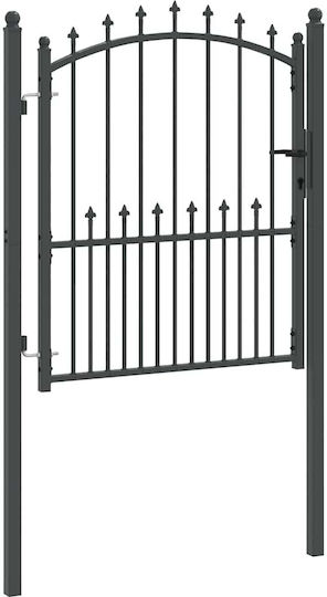 vidaXL Metal Fence Gate with Spears in Gray Color 1.0x1.25m