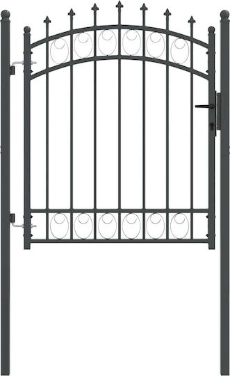 vidaXL Metallisches Gartentor mit Speeren in Grau Farbe 1x1.25m