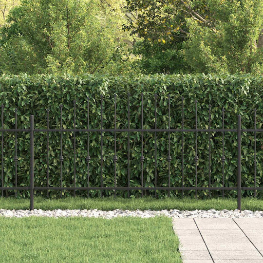 vidaXL Metal Fences with Spears in Black Colour 1.3x2m