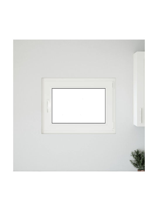 vidaXL Hinged PVC Window Risor W80xH60cm