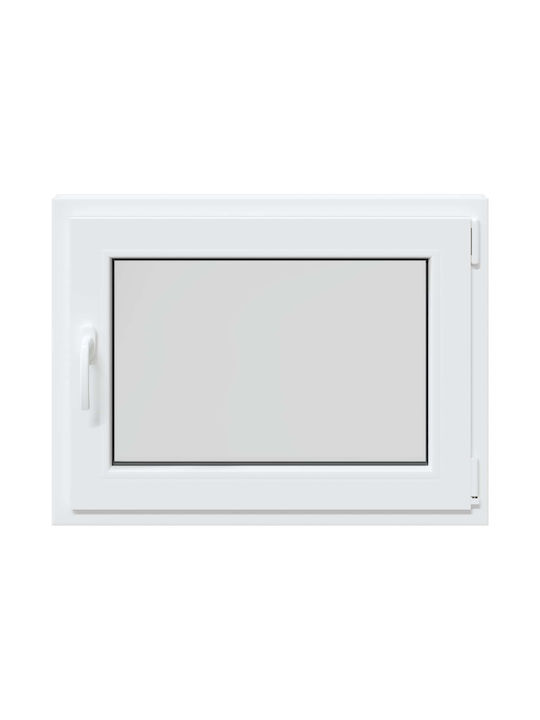 vidaXL Hinged PVC Window Risor W80xH60cm
