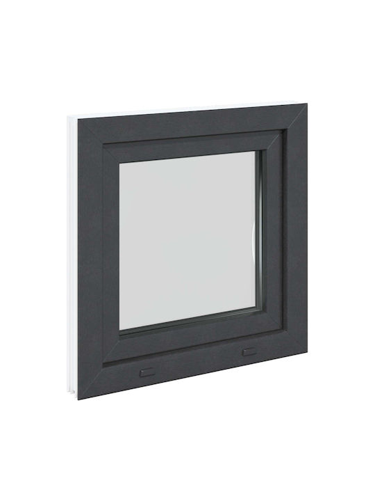 vidaXL Hinged PVC Window W60xH60cm