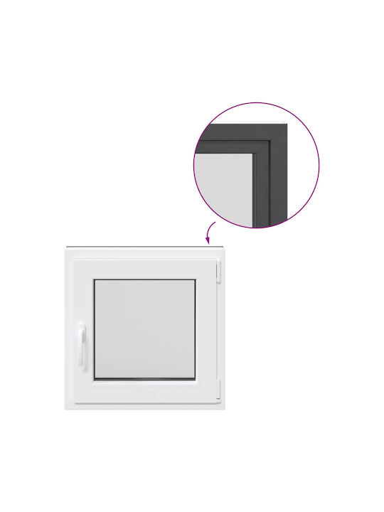 vidaXL Hinged PVC Window W60xH60cm
