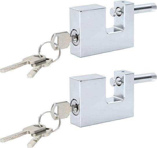 vidaXL Stahl Vorhängeschloss Messing mit Schlüssel 19mm Silber 2Stücke