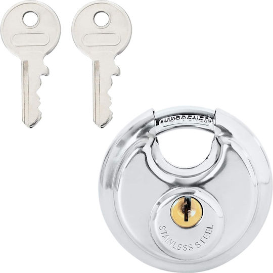 vidaXL Steel Padlock Brass with Key 70mm Silver 2pcs