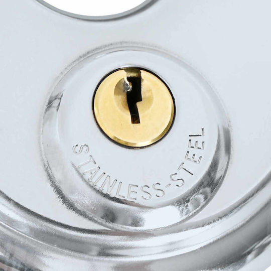 vidaXL Steel Padlock Discus Padlock with Key 90mm Silver 2pcs