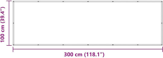 vidaXL Rectangular Shade Divider White 1x3x3m