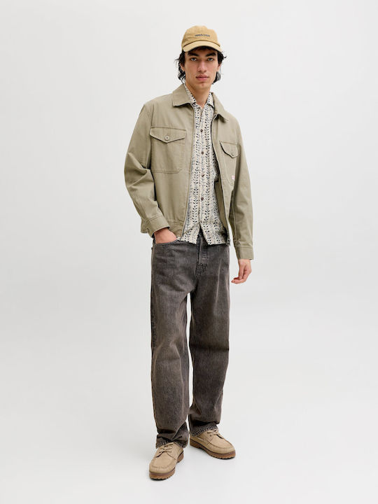 Short Sleeve Cotton Shirt Gray