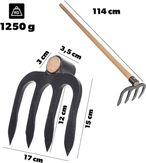 Kadax Premium Forged Garden Hoe 17 Cm Handle Steel Weeding