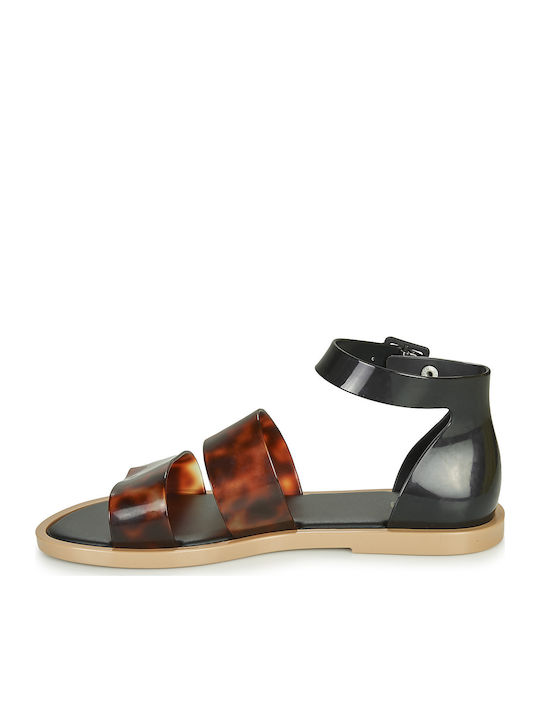 Damen Flache Sandalen Schwarz
