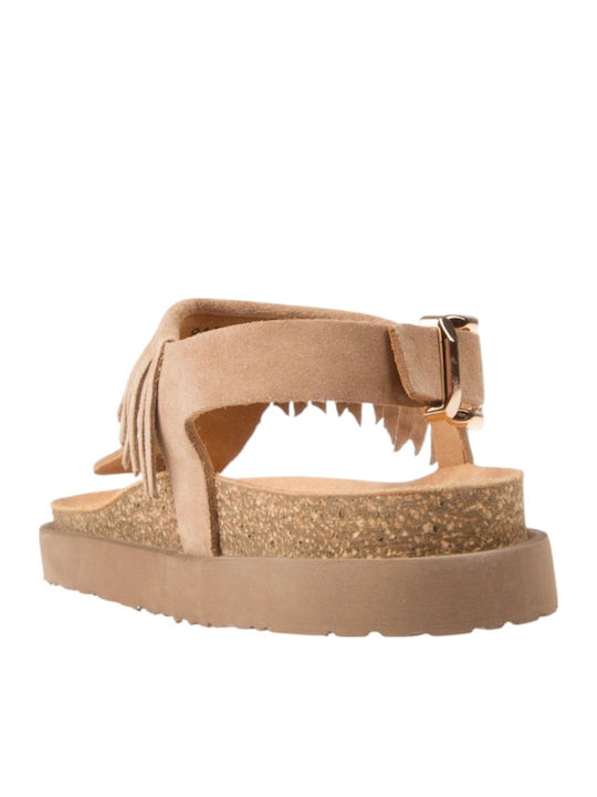 Sandale Casual Damă Anatomici Din Piele Bej