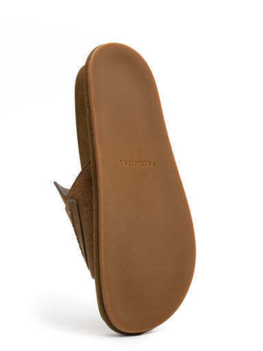 Damen Flache Sandalen Braun