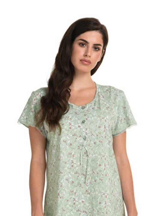 Primavera Summer Cotton Women's Nightgown Olive