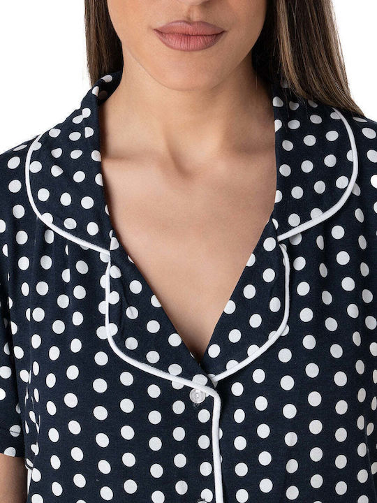 Relax Lingerie Summer Women's Pyjama Set Navy Blue