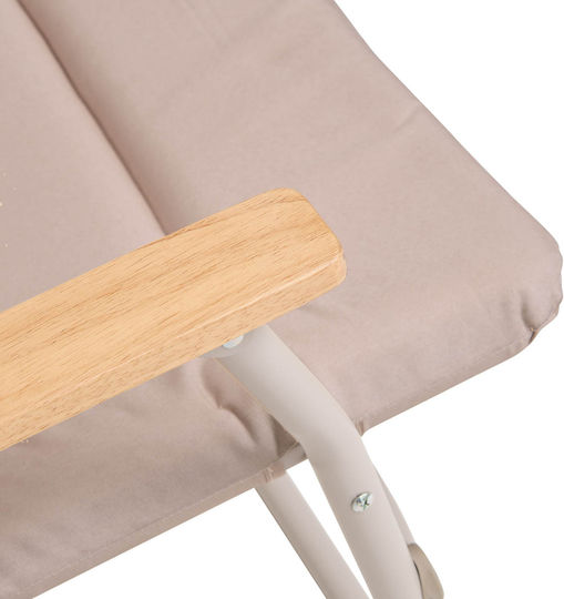 5Five Beach Chair with High Back Beige 63.5x62x91cm