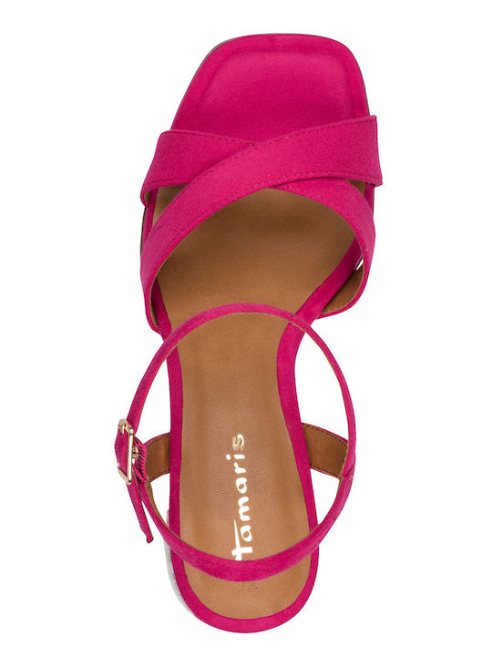 Damen Sandalen Fuchsie