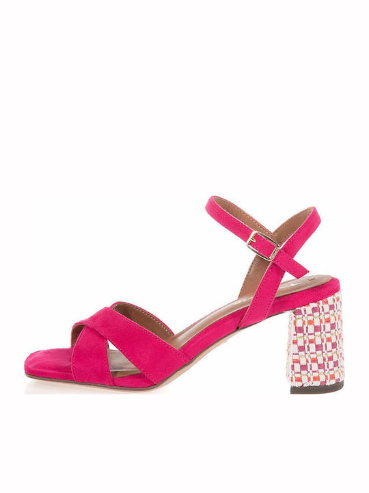 Damen Sandalen Fuchsie