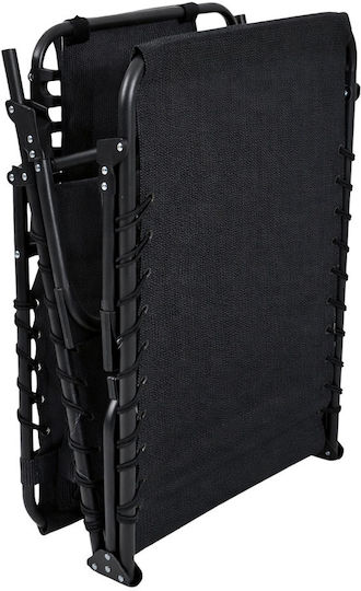 Ankor Beach Sunbed Black Foldable Metallic 190x60x35cm